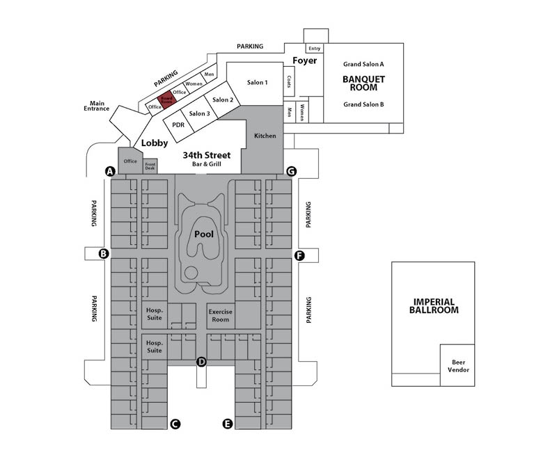 Property map showing the location of Executive Boardroom at the Victoria Inn Winnipeg