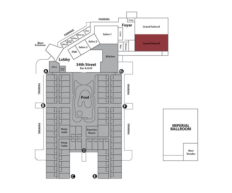 Property map showing the location of Centennial North Ballroom at the Victoria Inn Winnipeg